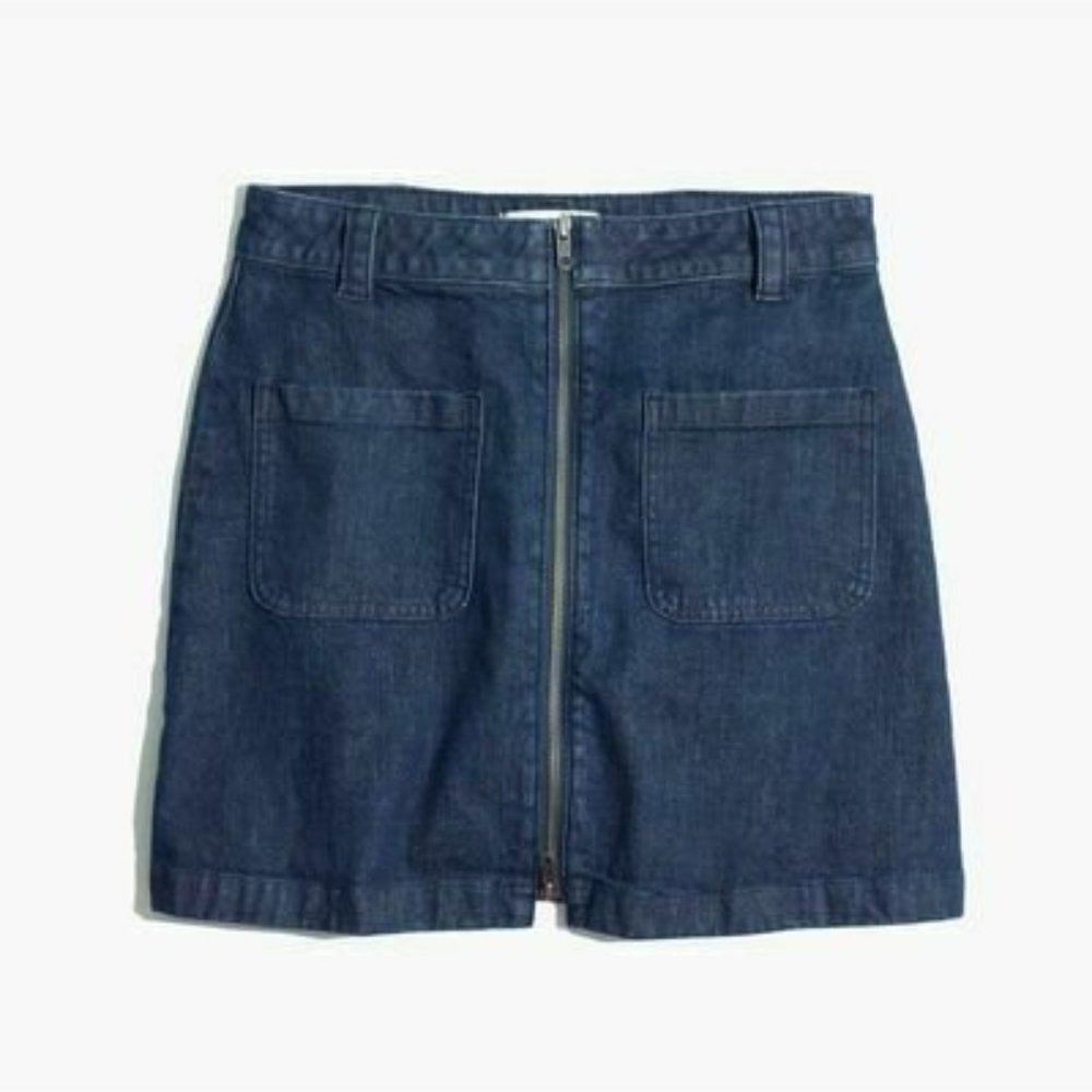 Madewell Dark Wash Zip Front Womens Skirt Size 26